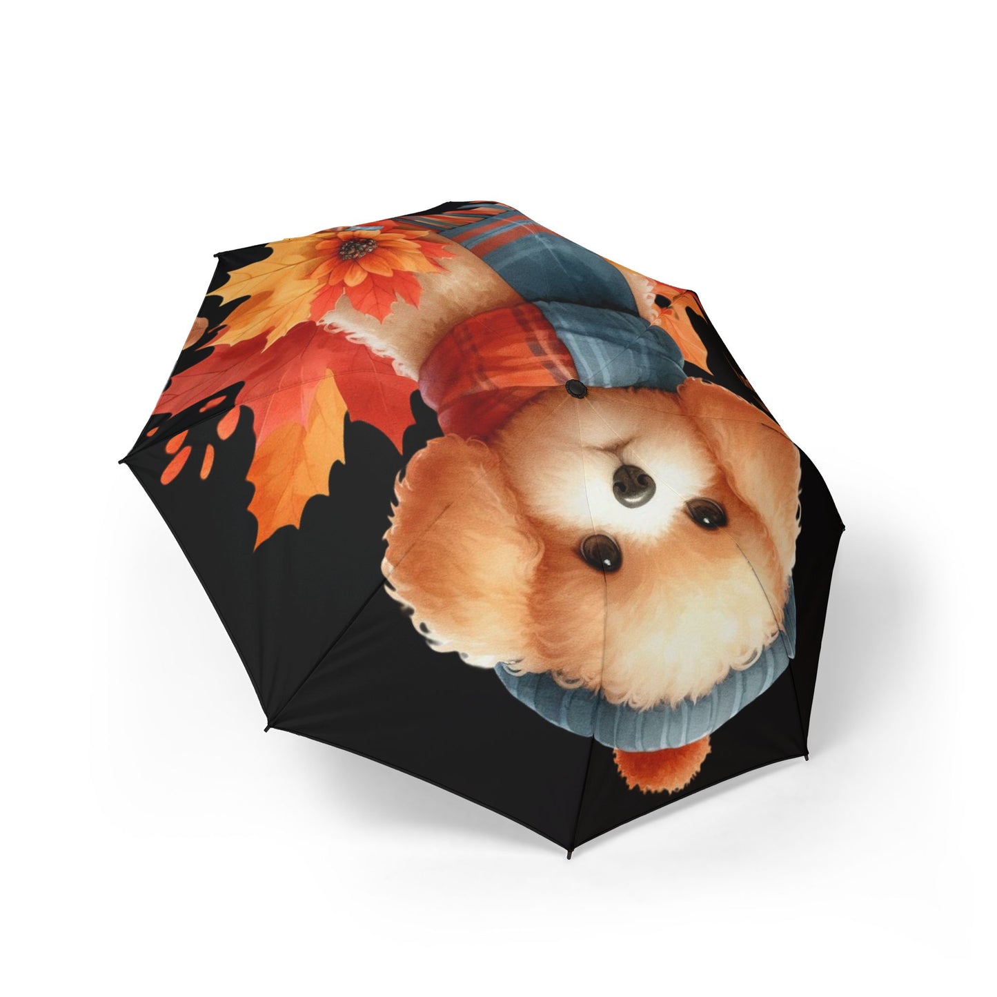 Cozy Autumn dog Umbrella, Cute Umbrella, Fall Accessories, Gift for Nature Lovers, Seasonal Umbrella, Dog Design Umbrella