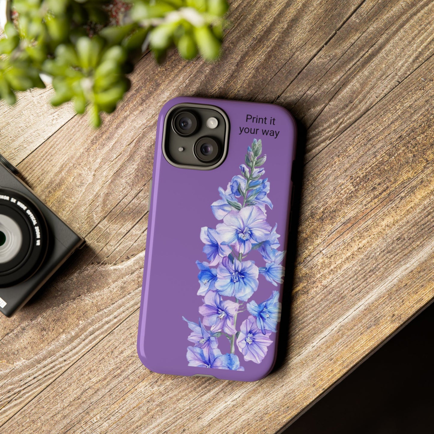 Custom cell phone tough case, Personalized Gift, July birth flower