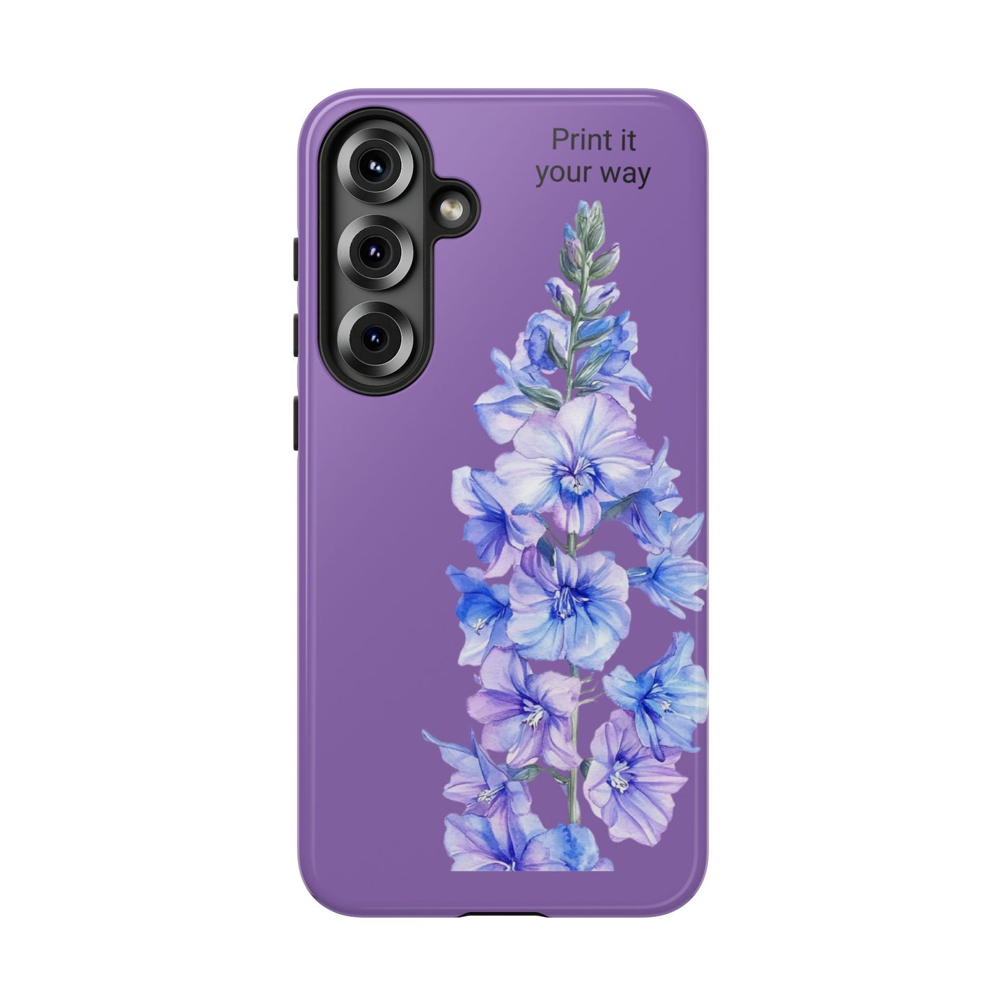 Custom cell phone tough case, Personalized Gift, July birth flower