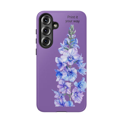 Custom cell phone tough case, Personalized Gift, July birth flower