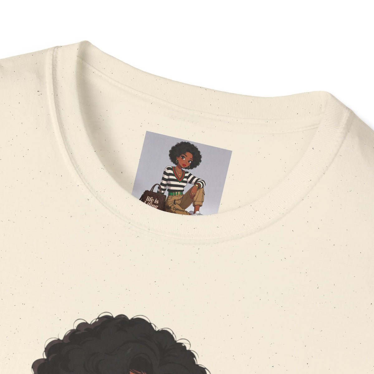 Personalizable Life Is Lifing Black Woman Graphic Tee - Two images to choose from.