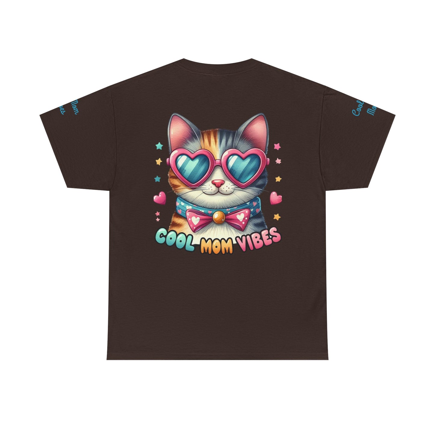 Cool Mom Vibes Cat Tee, Unisex Cotton T-Shirt, Cute Cat Shirt, Pet Lover Gift, Fun Gift for Moms, Playful Everyday Wear