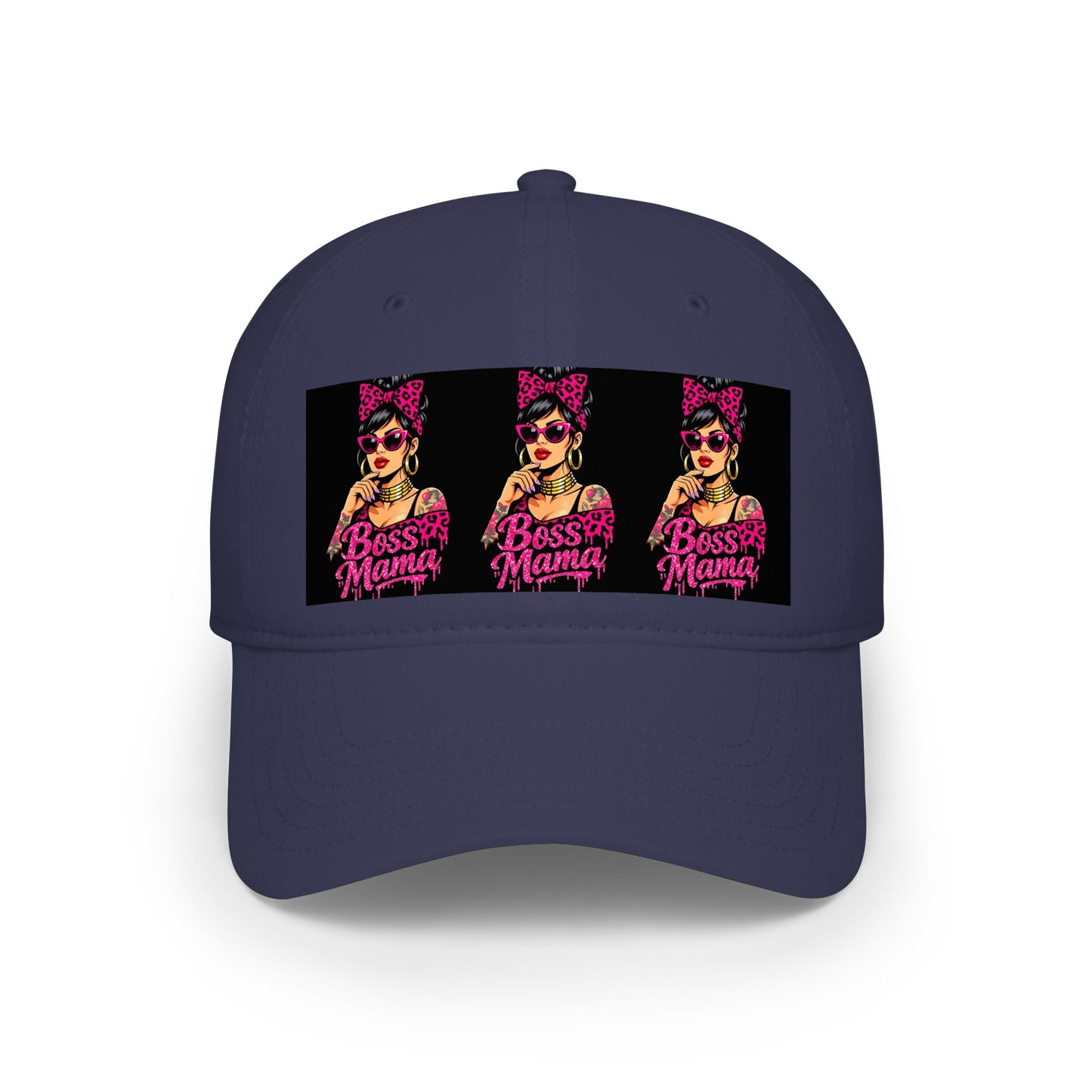 Boss Mama Low Profile Baseball Cap | Retro pop art, pink & black