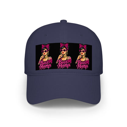 Boss Mama Low Profile Baseball Cap | Retro pop art, pink & black