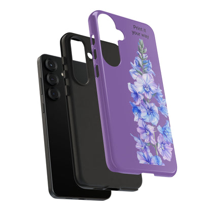 Custom cell phone tough case, Personalized Gift, July birth flower