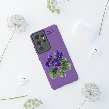 Custom cell phone tough case, Personalized Gift, February birth flower