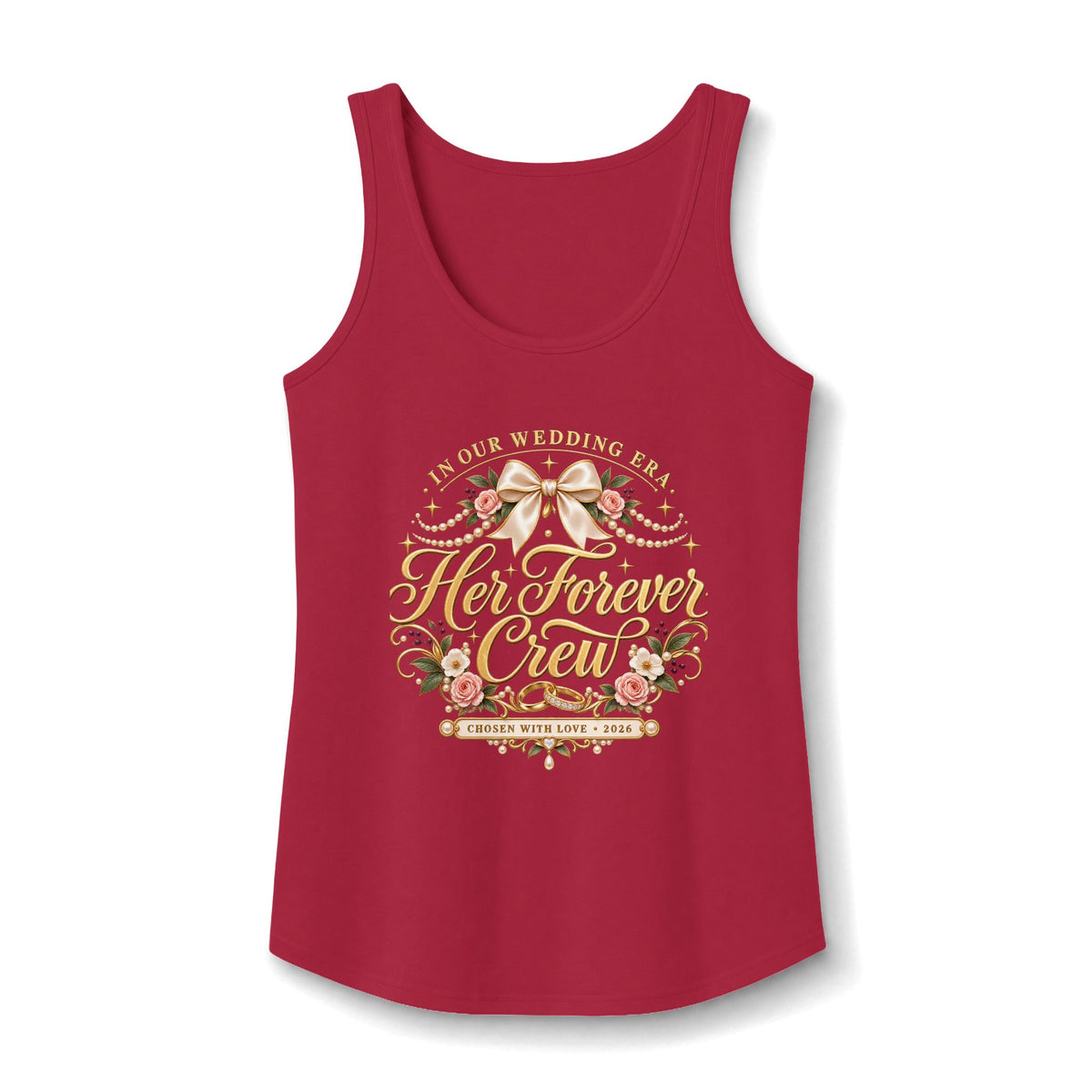 Her Forever Crew tank top | Bridal Party Floral Top