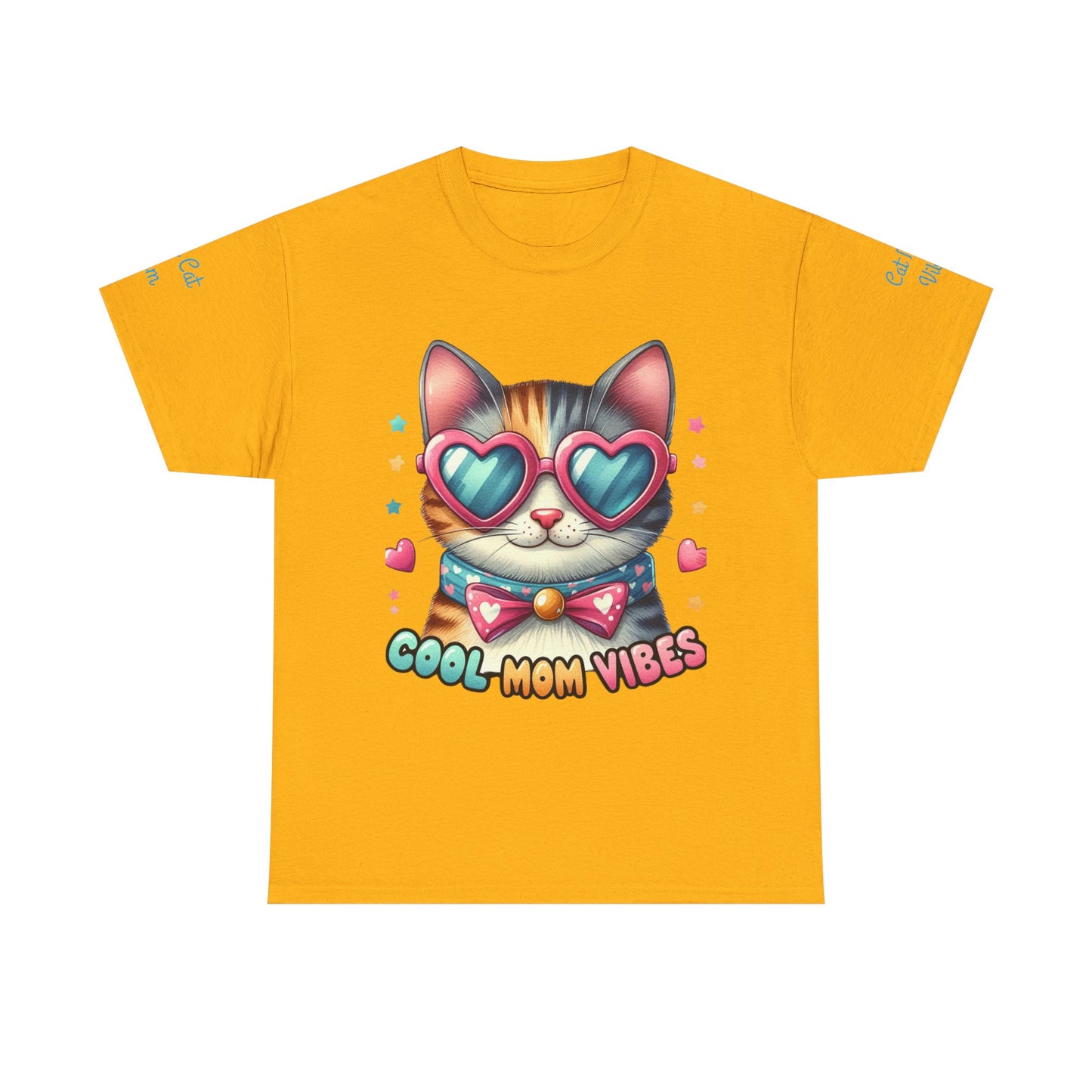 Cool Mom Vibes Cat Tee, Unisex Cotton T-Shirt, Cute Cat Shirt, Pet Lover Gift, Fun Gift for Moms, Playful Everyday Wear