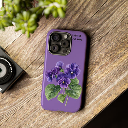 Custom cell phone tough case, Personalized Gift, February birth flower