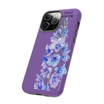 Custom cell phone tough case, Personalized Gift, July birth flower