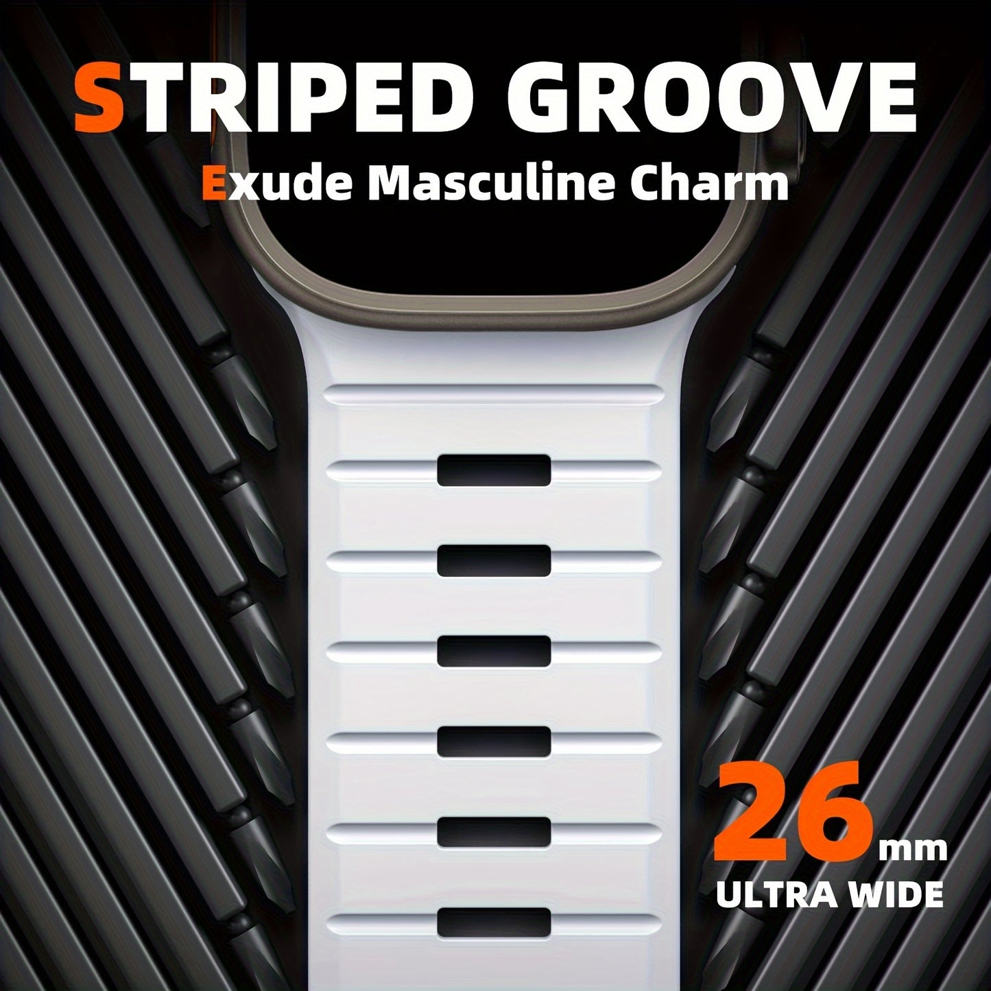 Compatible with Apple Watch Ultra 2/Ultra Band, Compatible with Apple Watch Bands for Men 49mm 45mm 44mm 42mm, Silicone Loop Replacement Strap for iWatch Series 9 8 7 6 5 4 SE 3 2 1