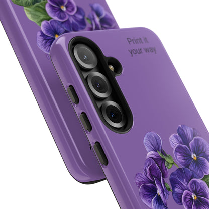 Custom cell phone tough case, Personalized Gift, February birth flower