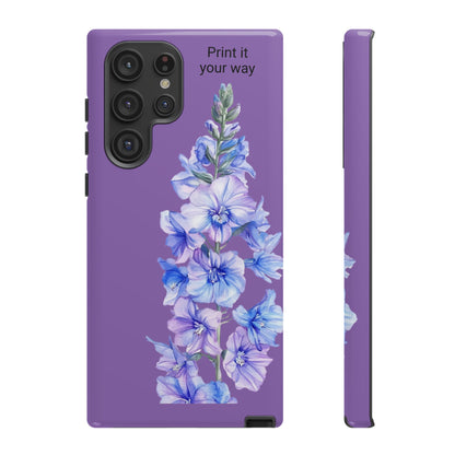 Custom cell phone tough case, Personalized Gift, July birth flower
