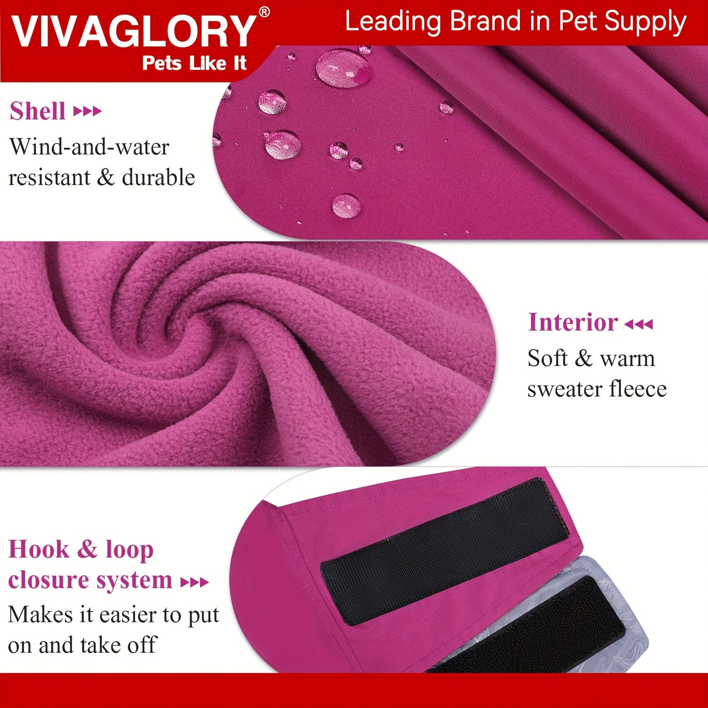 VIVAGLORY Dog Coat Dog Jacket for Winter, 3in 1 Fleece Dog Vest for Christmas Day Dog Fleece Coat with, Reflective Dog Parka Puppy Jacket for Cold Weather Dog Coat with Harness Hole, Warm Puppy Coat Dog Jacket for Halloween F