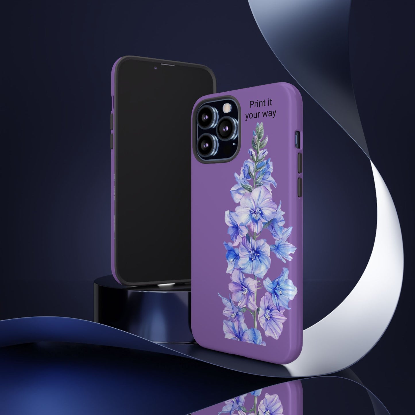 Custom cell phone tough case, Personalized Gift, July birth flower