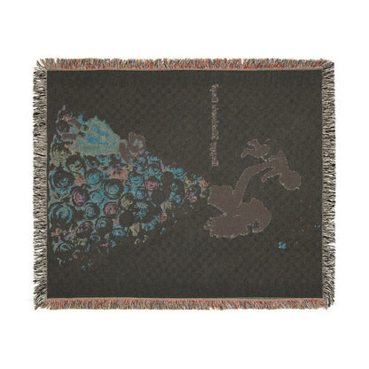 Mama & Little Ones Woven Blanket — Mother Holding Infant with Toddler Design