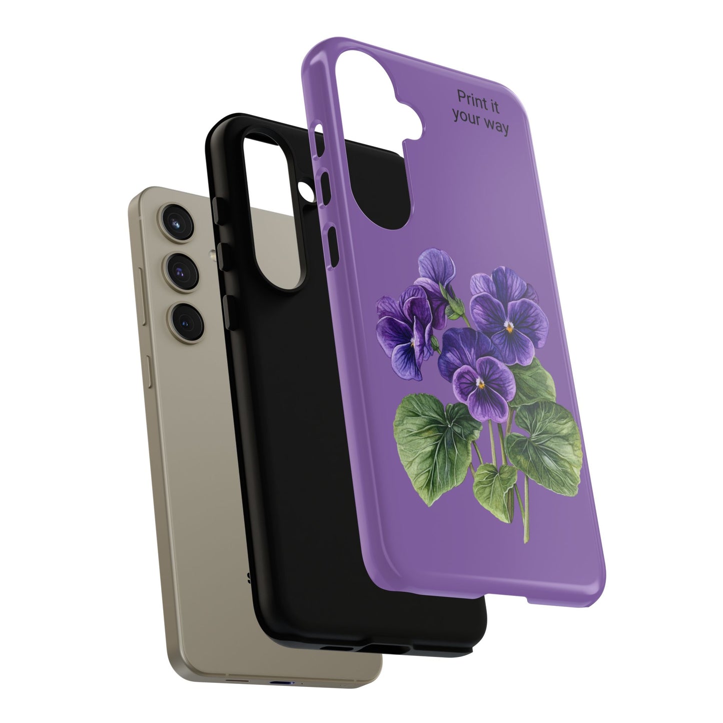 Custom cell phone tough case, Personalized Gift, February birth flower