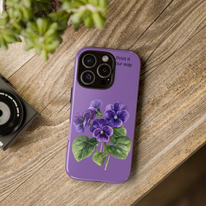 Custom cell phone tough case, Personalized Gift, February birth flower