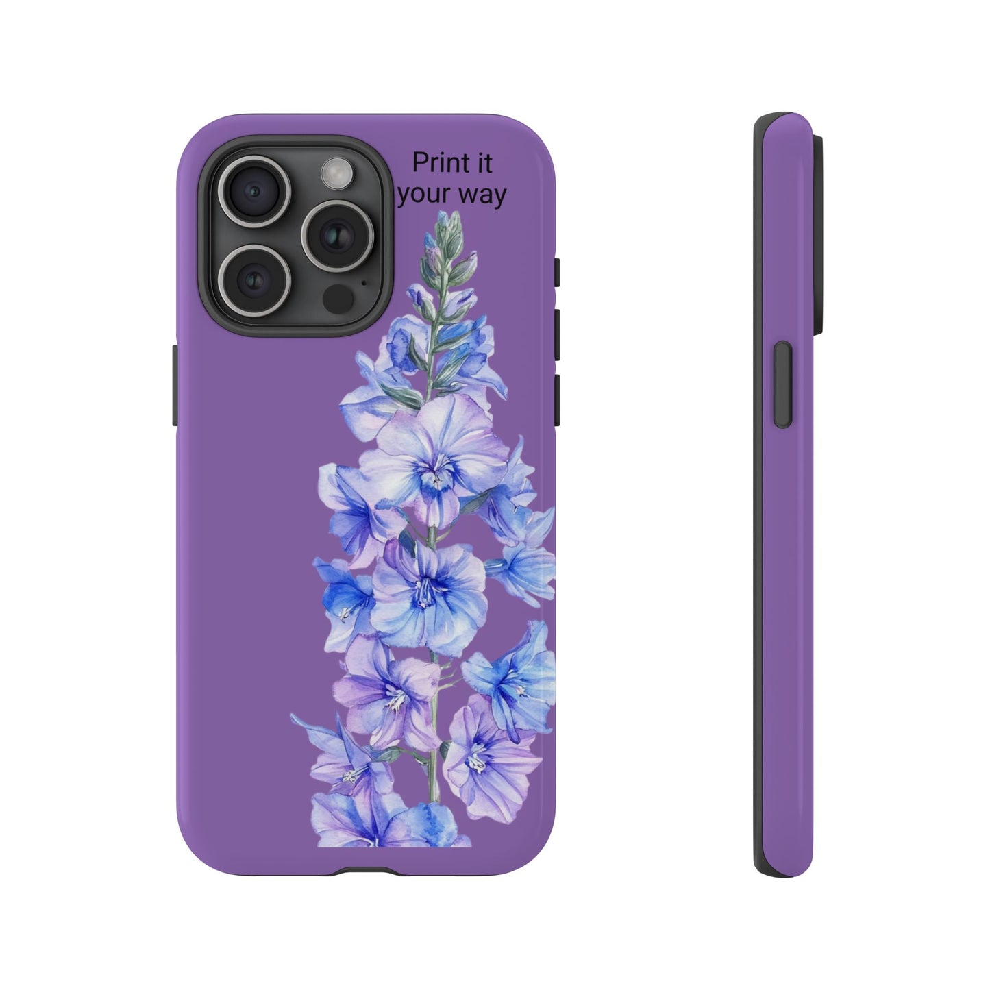 Custom cell phone tough case, Personalized Gift, July birth flower
