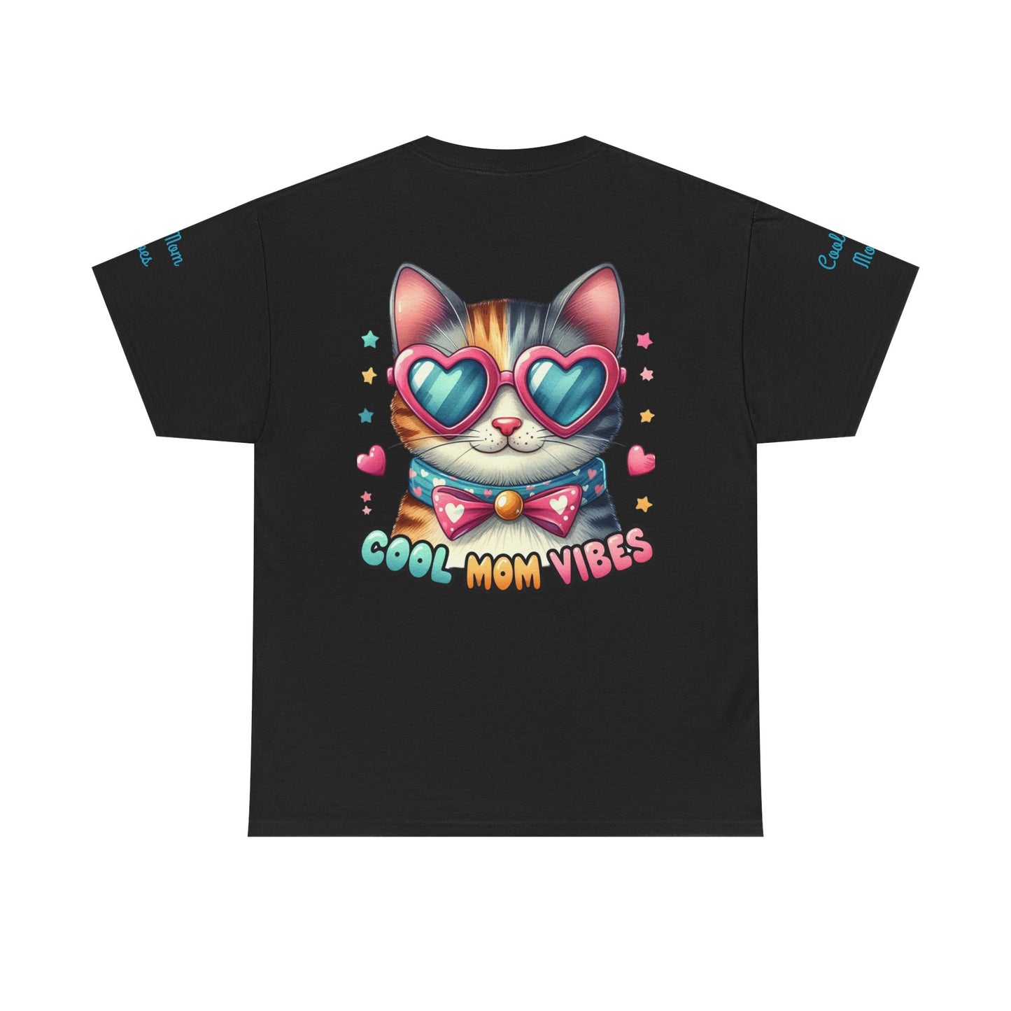 Cool Mom Vibes Cat Tee, Unisex Cotton T-Shirt, Cute Cat Shirt, Pet Lover Gift, Fun Gift for Moms, Playful Everyday Wear