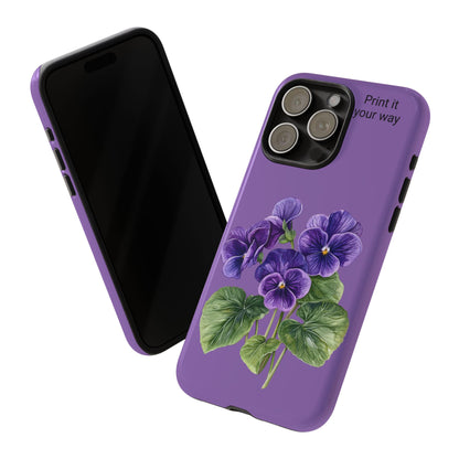 Custom cell phone tough case, Personalized Gift, February birth flower