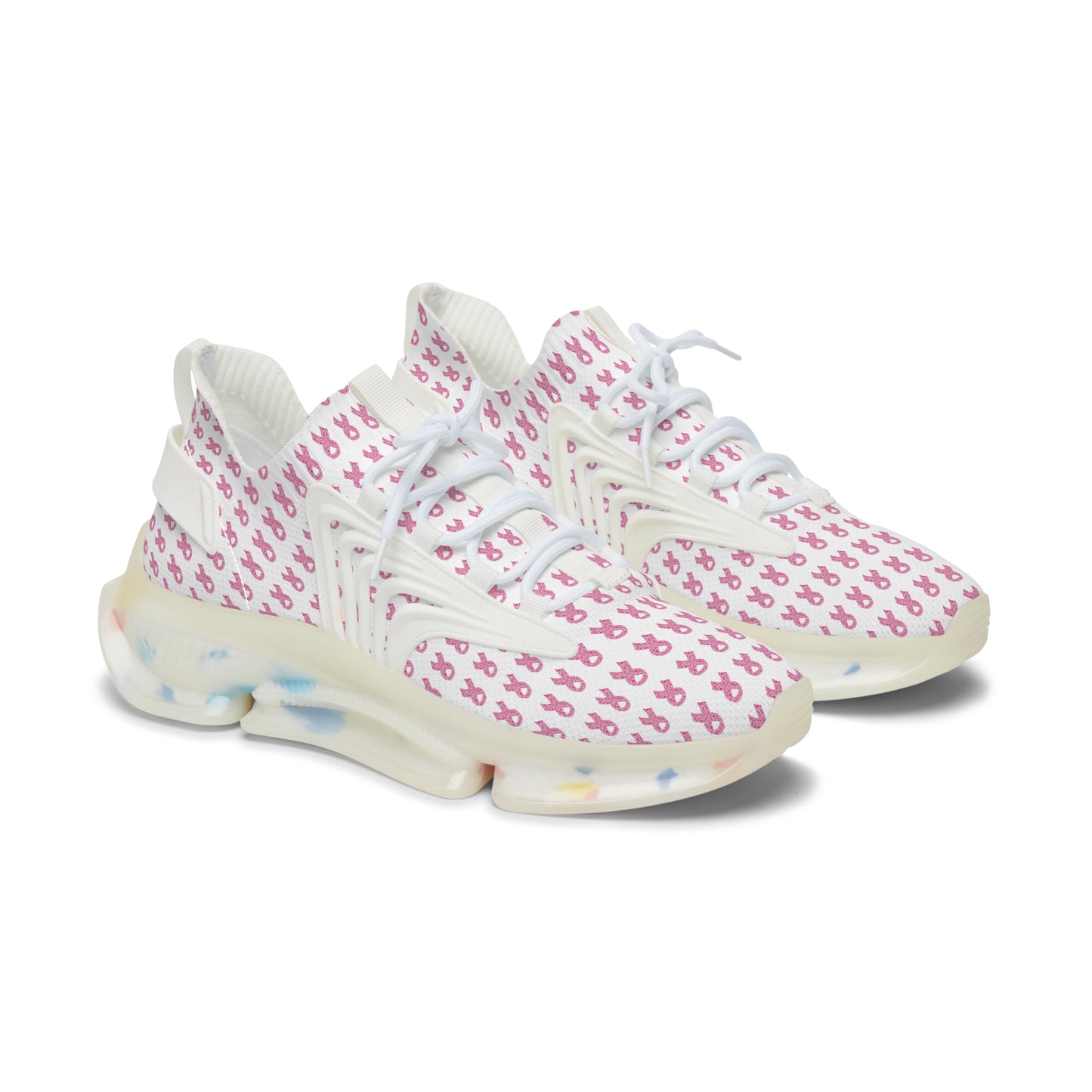Pink Awareness Ribbon Pattern Mesh Sneakers | Women's Mesh Sneakers