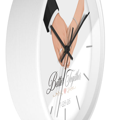 Better Together Wall Clock | Wedding Hands, Custom Date