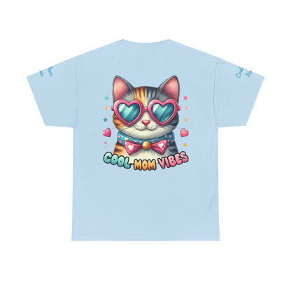 Cool Mom Vibes Cat Tee, Unisex Cotton T-Shirt, Cute Cat Shirt, Pet Lover Gift, Fun Gift for Moms, Playful Everyday Wear