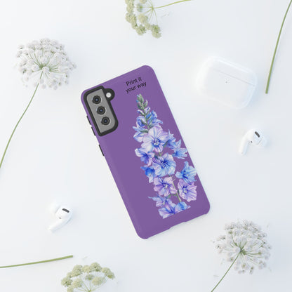 Custom cell phone tough case, Personalized Gift, July birth flower