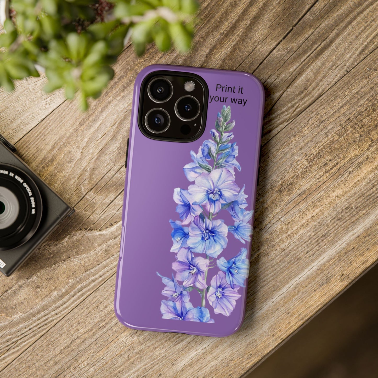Custom cell phone tough case, Personalized Gift, July birth flower