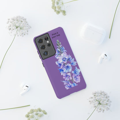 Custom cell phone tough case, Personalized Gift, July birth flower