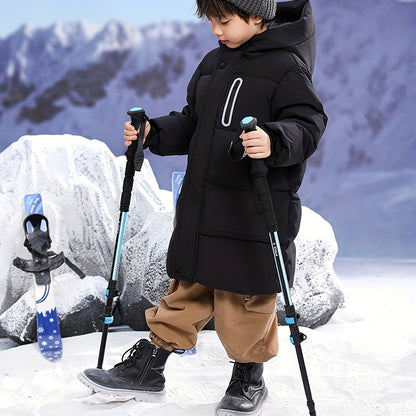 Youngsters' WarmthMax Hooded Parka Jacket - Ultra-Thick, Windproof, and Water-Resistant Winter Coat with Multiple Pockets for Boys and Girls, Machine Washable, Easy Care, and Perfect for Outdoor Play