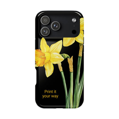 Cell Phone Cases, Daffodil March Birth Flower Impact Resistant Protective Cover, Phone Accessories, Floral Tech Gear, Birthday Gift