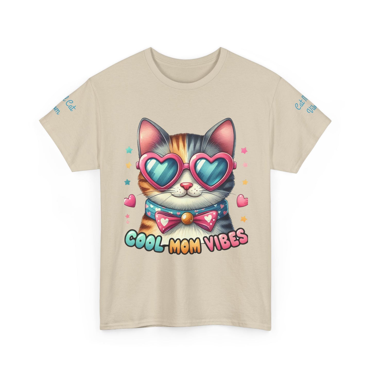 Cool Mom Vibes Cat Tee, Unisex Cotton T-Shirt, Cute Cat Shirt, Pet Lover Gift, Fun Gift for Moms, Playful Everyday Wear