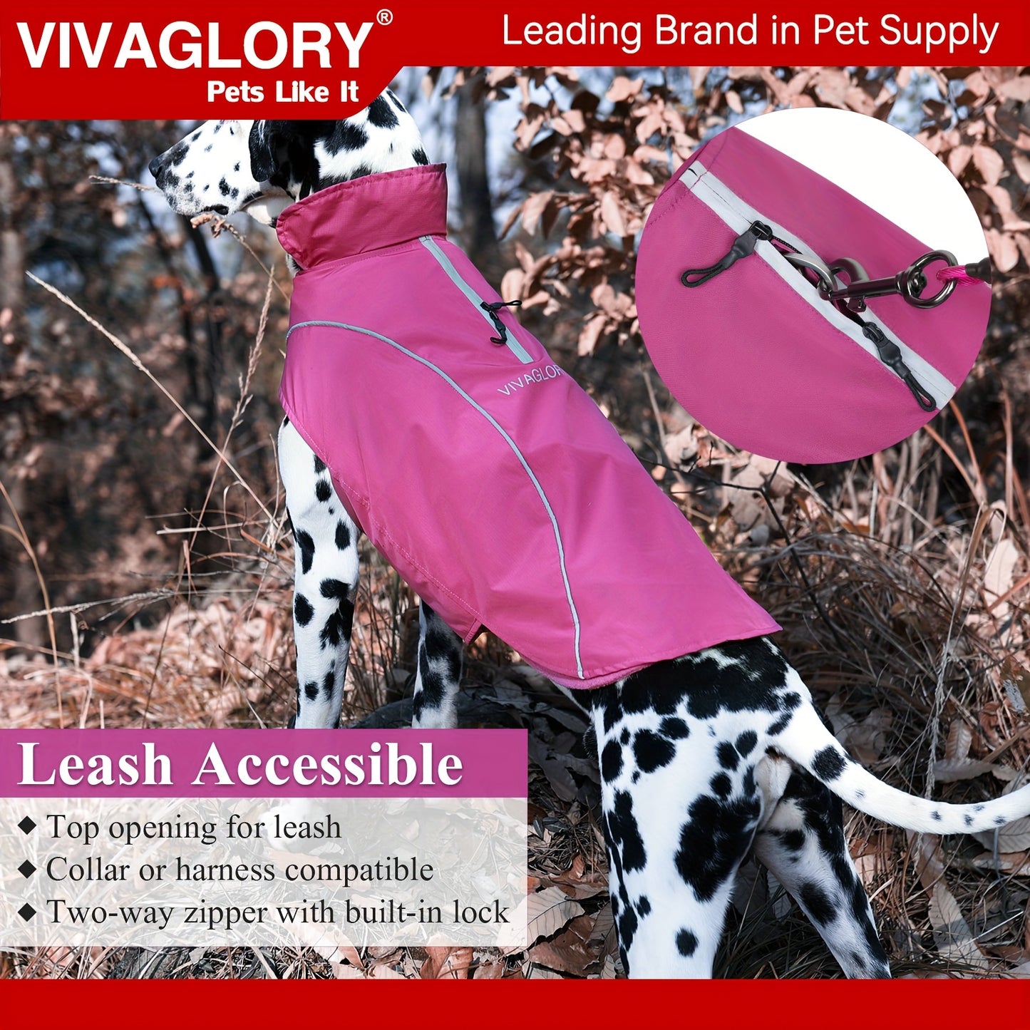 VIVAGLORY Dog Coat Dog Jacket for Winter, 3in 1 Fleece Dog Vest for Christmas Day Dog Fleece Coat with, Reflective Dog Parka Puppy Jacket for Cold Weather Dog Coat with Harness Hole, Warm Puppy Coat Dog Jacket for Halloween F