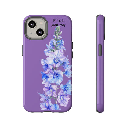 Custom cell phone tough case, Personalized Gift, July birth flower