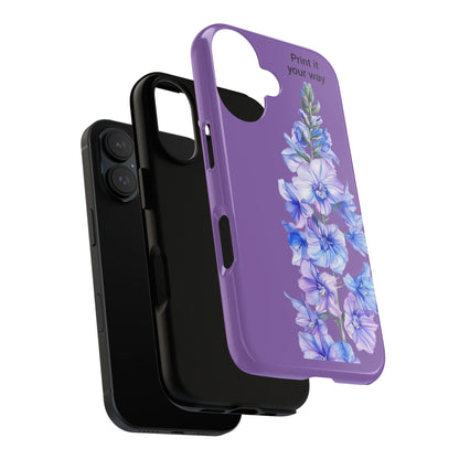Custom cell phone tough case, Personalized Gift, July birth flower