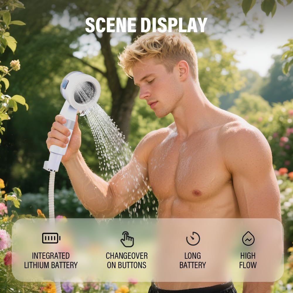 AquaBlast Pro™ – Rechargeable Outdoor Shower Pump for Camping, Pets & Cars