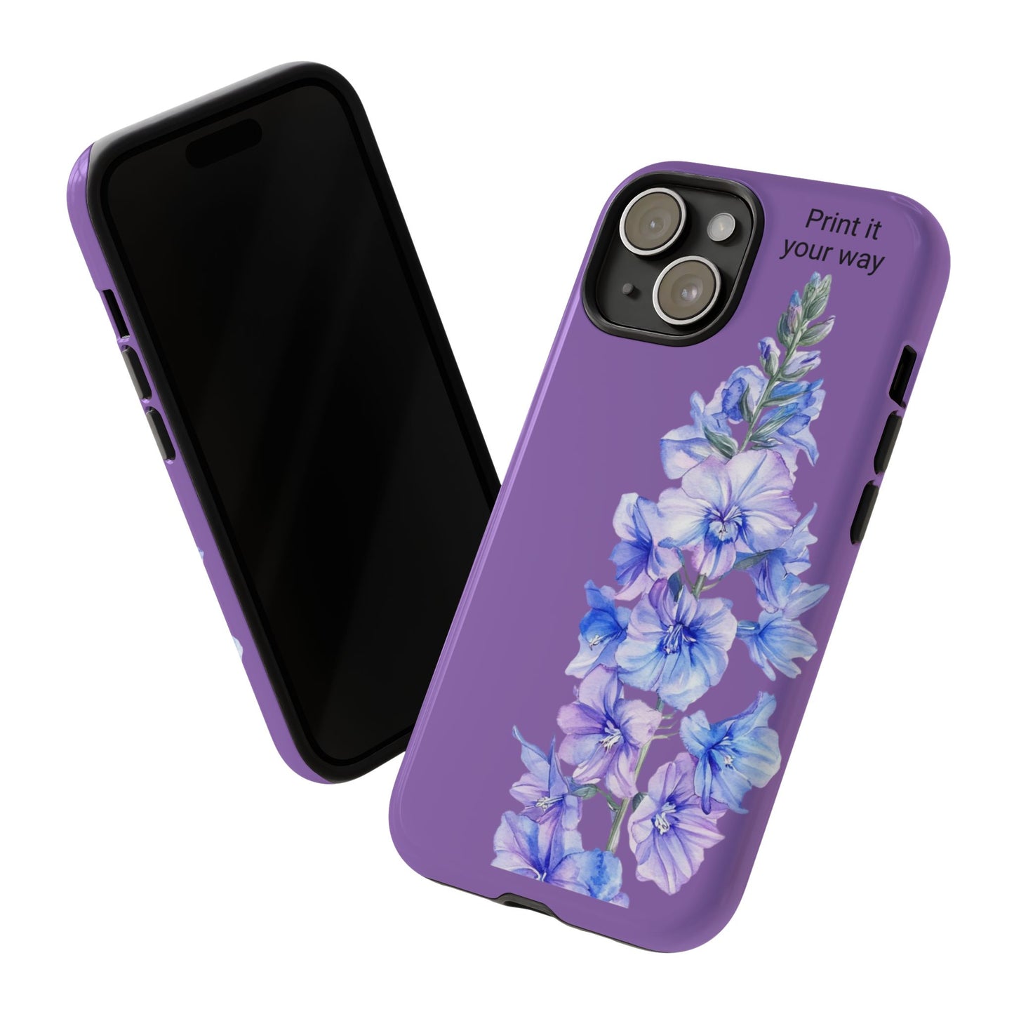 Custom cell phone tough case, Personalized Gift, July birth flower