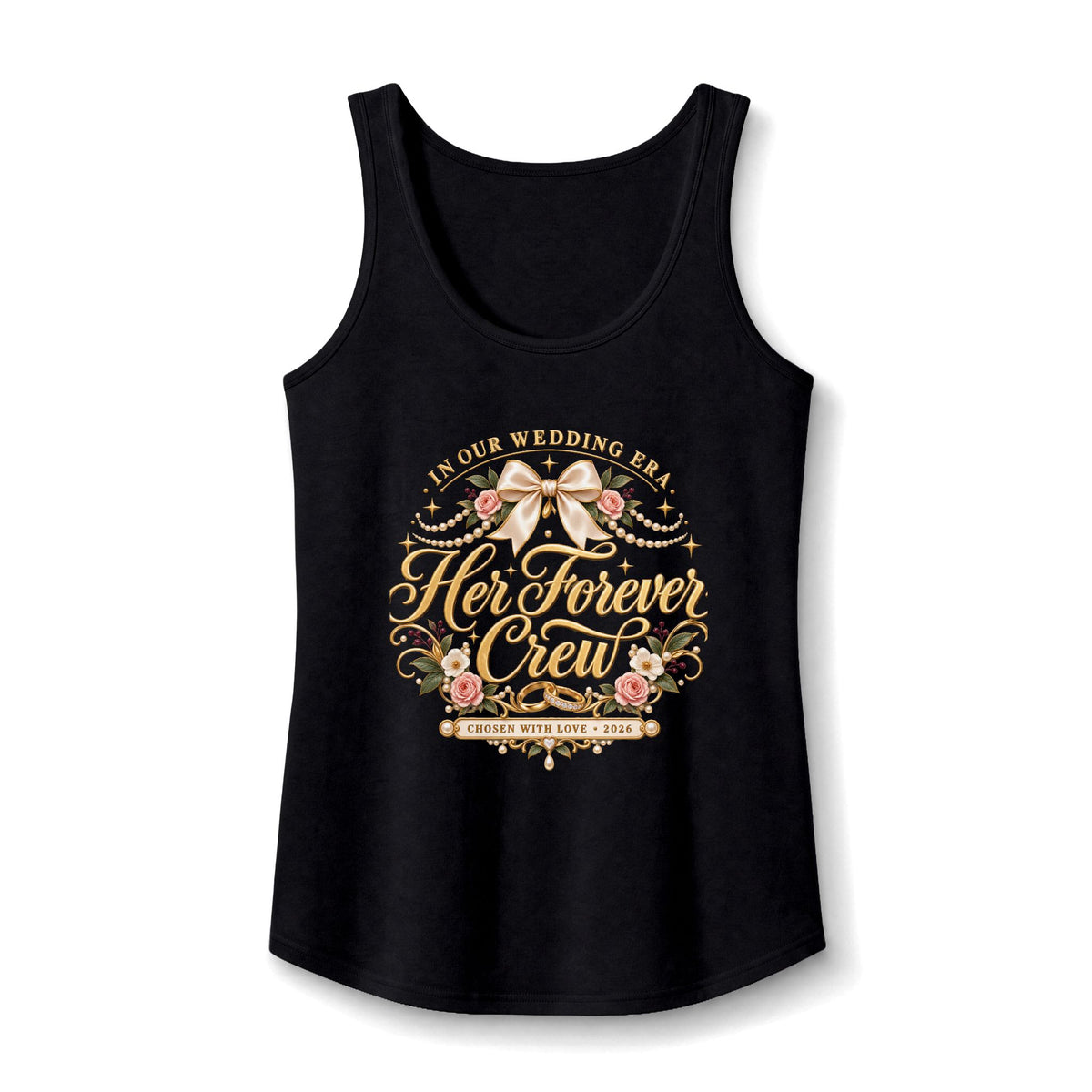 Her Forever Crew tank top | Bridal Party Floral Top