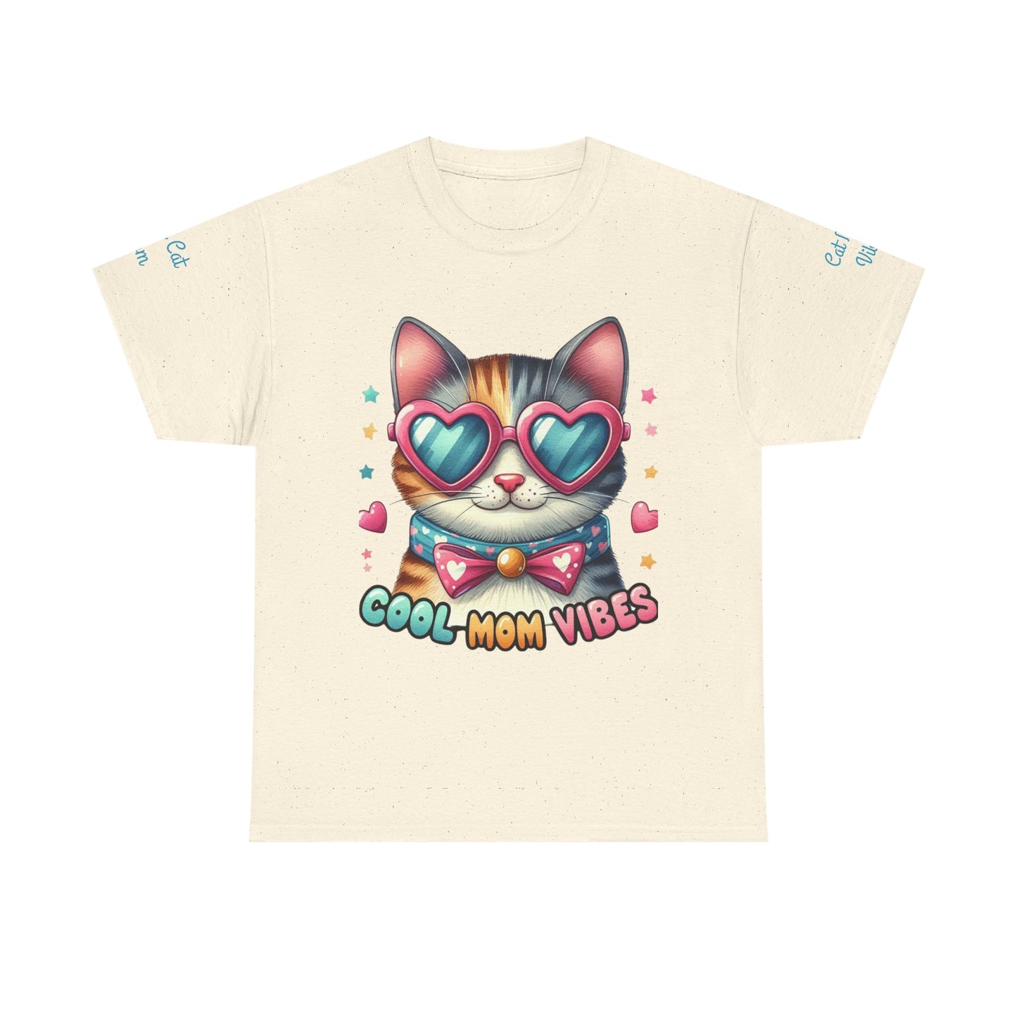 Cool Mom Vibes Cat Tee, Unisex Cotton T-Shirt, Cute Cat Shirt, Pet Lover Gift, Fun Gift for Moms, Playful Everyday Wear