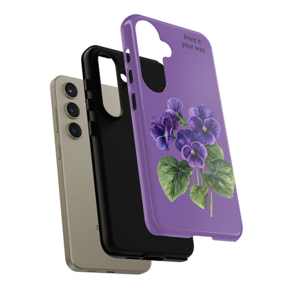 Custom cell phone tough case, Personalized Gift, February birth flower