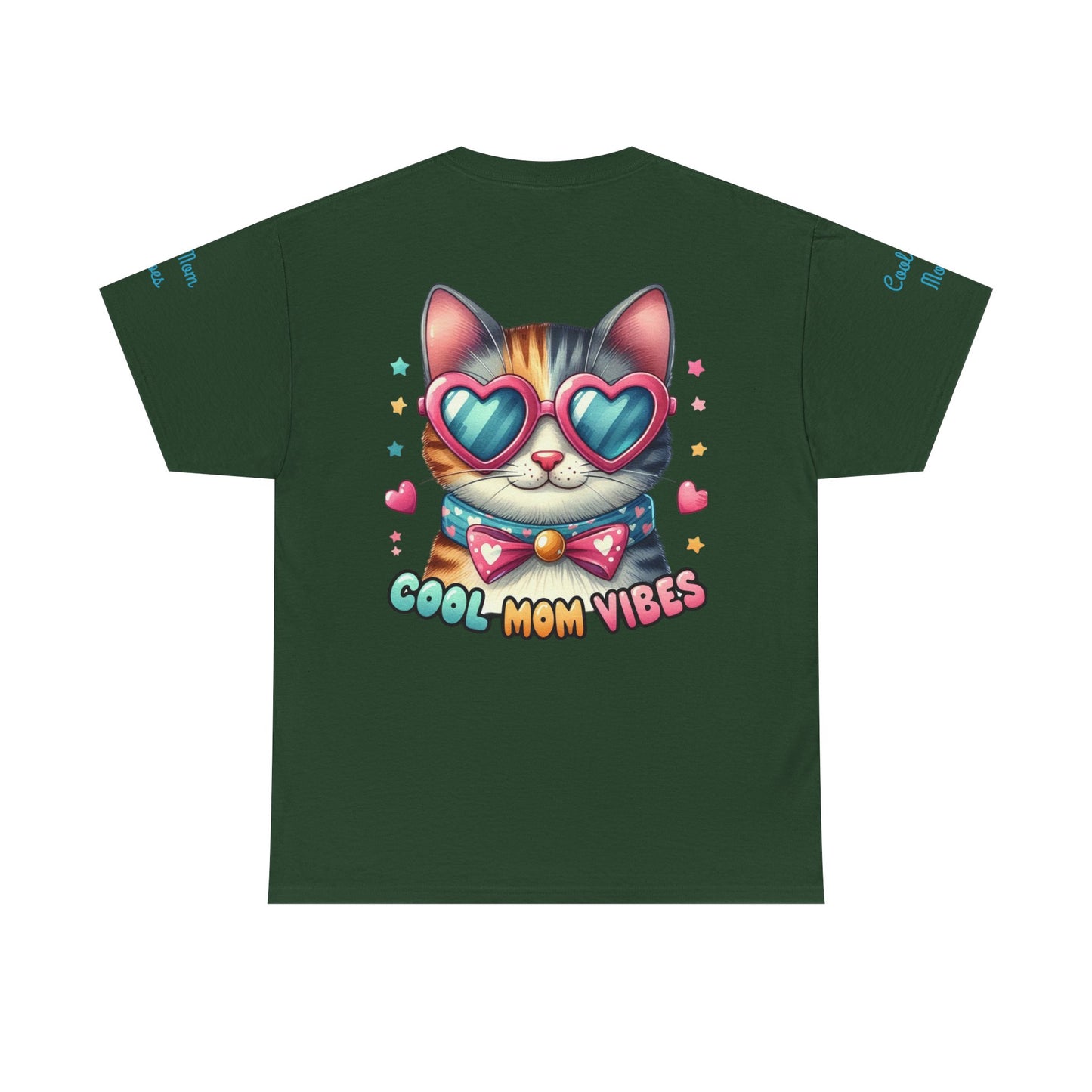 Cool Mom Vibes Cat Tee, Unisex Cotton T-Shirt, Cute Cat Shirt, Pet Lover Gift, Fun Gift for Moms, Playful Everyday Wear