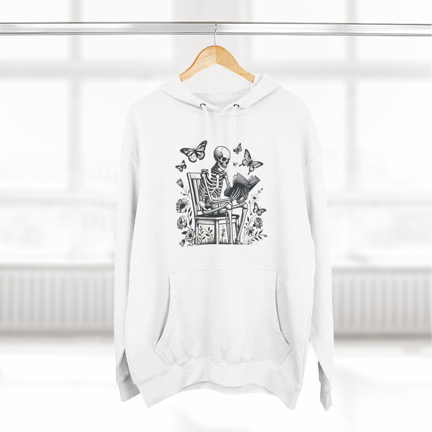 SkeletonHoodie - Perfect for Book Lovers, Readers, Unisex Sweatshirt, Relaxed Everyday Wear