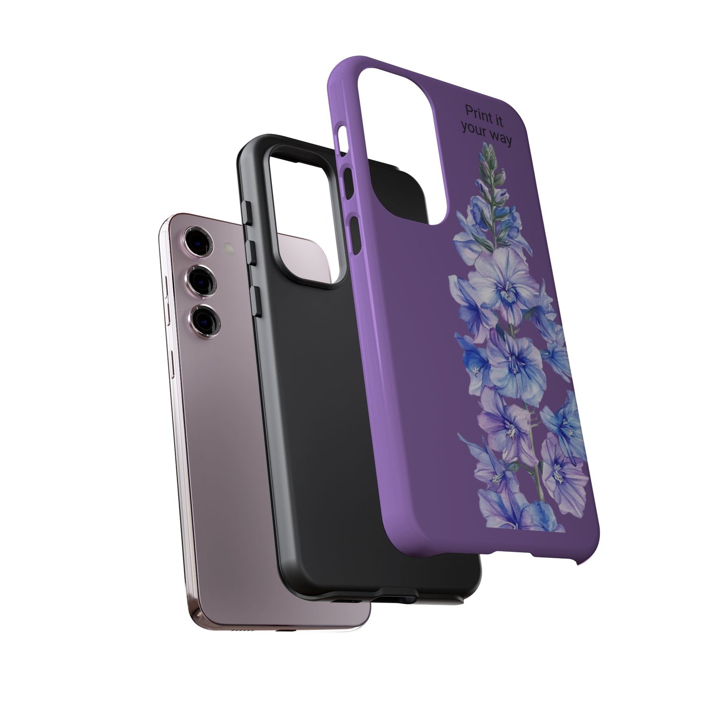 Custom cell phone tough case, Personalized Gift, July birth flower