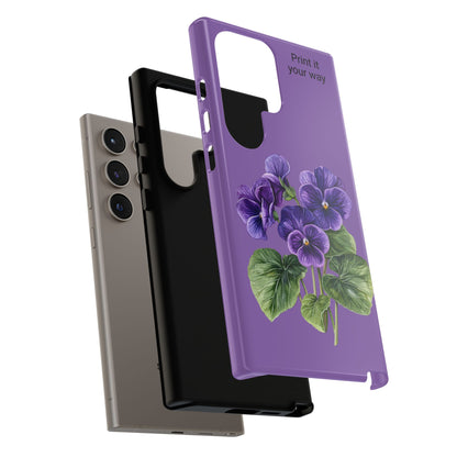 Custom cell phone tough case, Personalized Gift, February birth flower