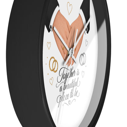 Handfasted Grooms Holding Hands Wall Clock | Wedding Rings, Personalized Date