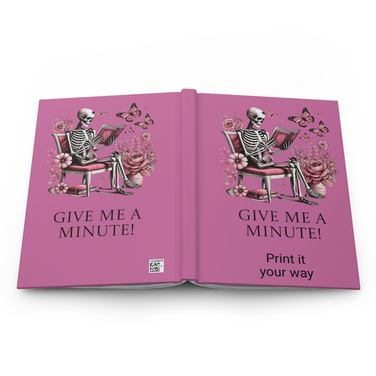 Sassy Skeleton Journal, Gothic Notebook for Writers, Cute Gift for Christmas, Birthday, Quotes Journal, Floral Sketchbook