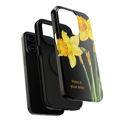 Cell Phone Cases, Daffodil March Birth Flower Impact Resistant Protective Cover, Phone Accessories, Floral Tech Gear, Birthday Gift