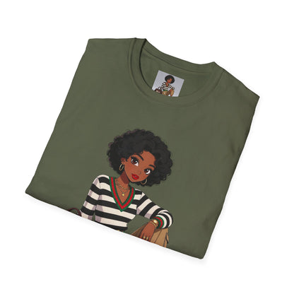 Personalizable Life Is Lifing Black Woman Graphic Tee - Two images to choose from.